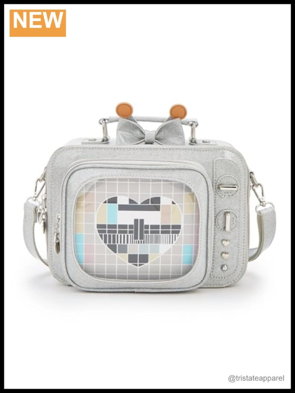 Faux Leather TV Shoulder Bag Crossbody Backpack Anime Pin Display